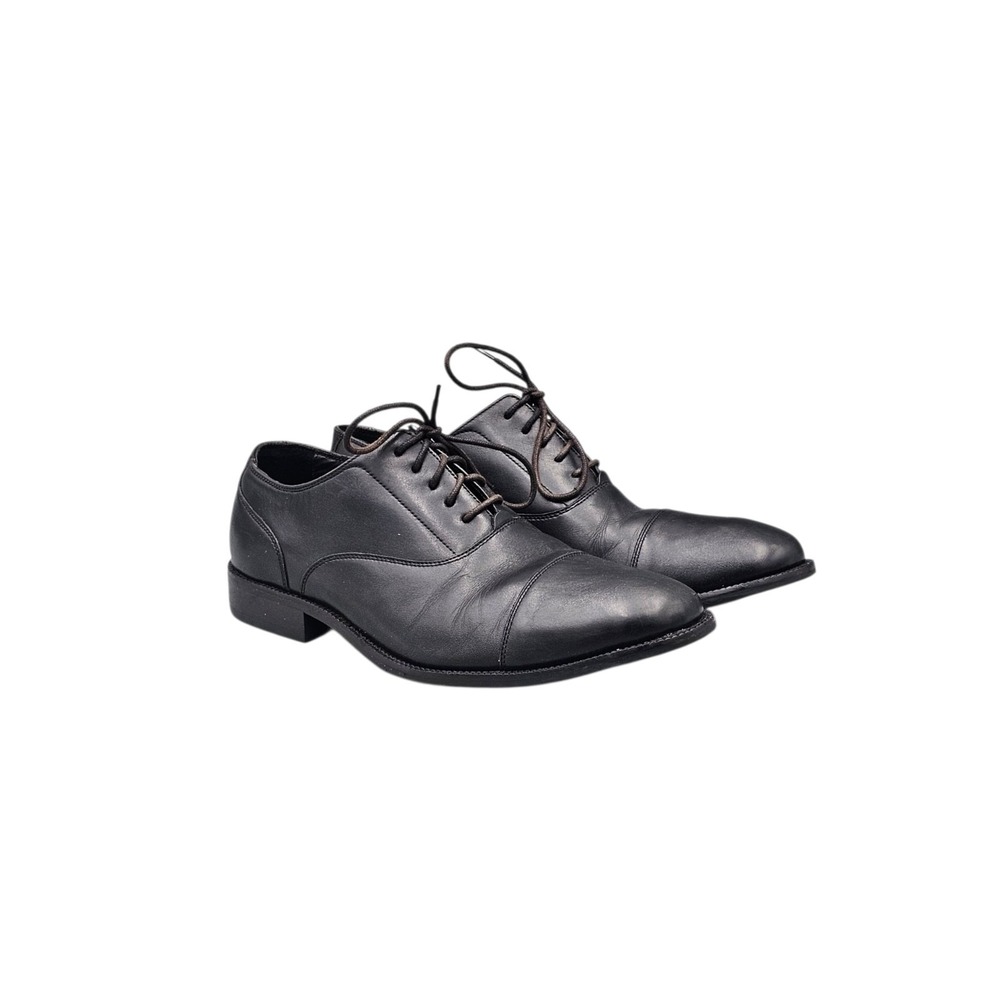 Cole Haan Mens Size 9 W Williams Black Leather Cap Toe Oxfords Shoes C12202
